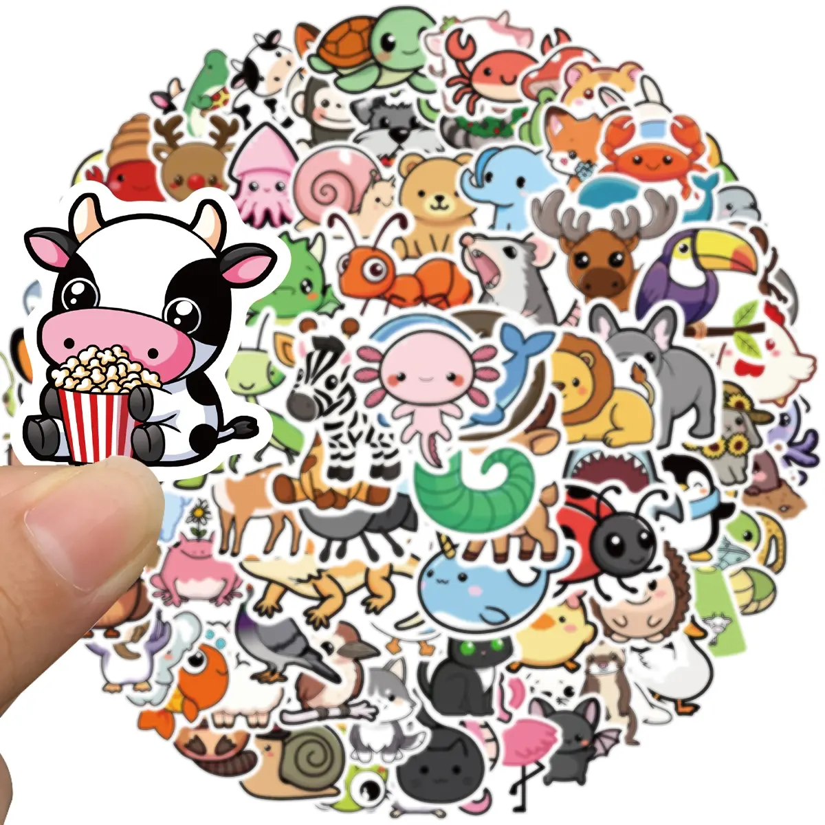 100 PCS Water Bottle Stickers for Kids,Crafts Cup Stickers,Waterproof Vinyl Cute Animal Stickers for Kids,Skateboard,Laptop Stickers for Girls Boys Classroom Prizes
