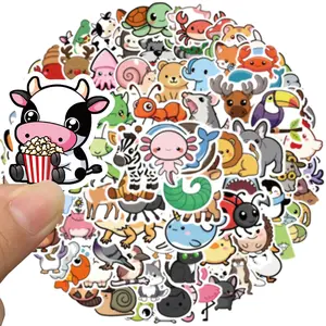100 PCS Water Bottle Stickers for Kids,Crafts Cup Stickers,Waterproof Vinyl Animal Stickers for Kids,Skateboard,Laptop Stickers for Girls Boys Classroom Prizes