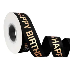 1 Inch 25 Yards ,Happy Birthday Ribbon for Gift Wrapping and Cakes, for Bouquet Curly Bows and Flower Decoration