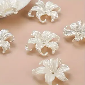 30pcs Iris Flower Plastic Beads for DIY Jewelry Making - Ideal for Handcrafted Necklaces, Earrings & Keychains, Jewelry Making Supplies