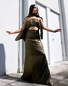Reversible Maxi Skirt to Dress - Gold / Black