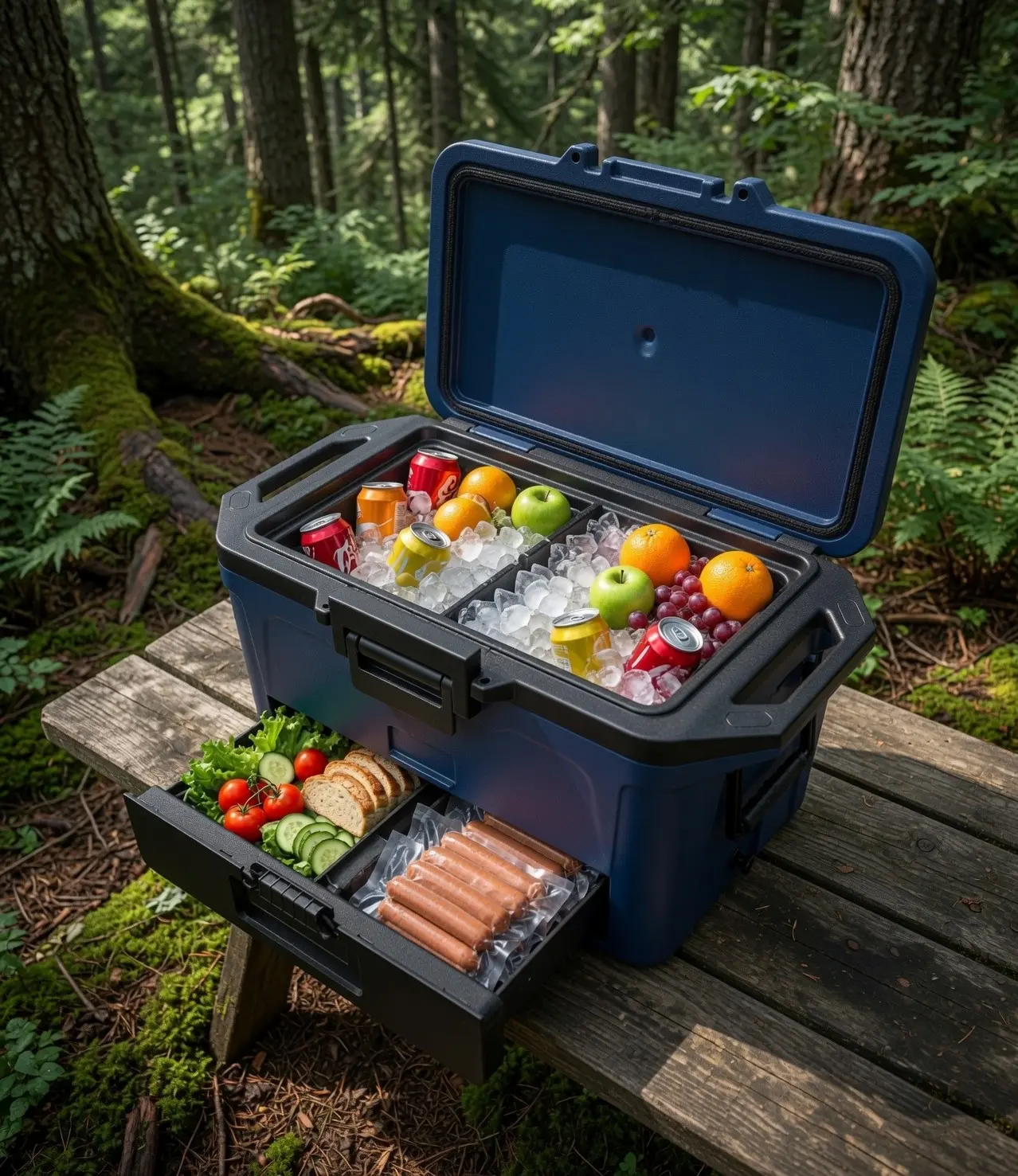 50-Qt Camping Cooler, Sports & Outdoor Camp Kitchen Essential - Long-Lasting Ice Retention, Spacious Storage Capacity