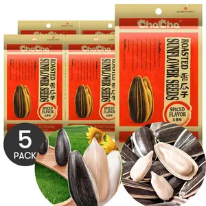 5Pack Chacha Roasted Salted Sunflower Seeds - Five Spice Flavor, 8.82oz/Pack Snack Natural