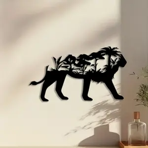 1pc Leopard Metal Wall Art, Leopard Silhouette, Perfect for Classroom Wall, Halloween Decor, Ideal Gift for Collectors, Durable Metal