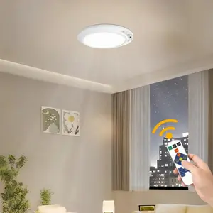 1pc Rechargeable Motion Sensor Ceiling Light, Wireless Remote Dimmable LED, No Wiring, Long Battery Life, Smart Home Lighting