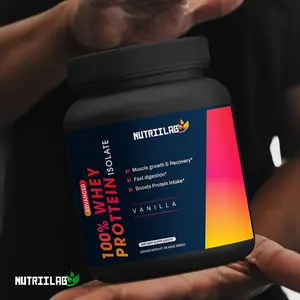 Nutriilab Gold Standard 100% Pure Whey Isolate Protein Powder Vanilla & Choclate Flavor 24 Servings Low Carb Lactose Gluten Free with MCT Oil Apple Pectin for Fast Digestion Fitness Nutrition Supplement