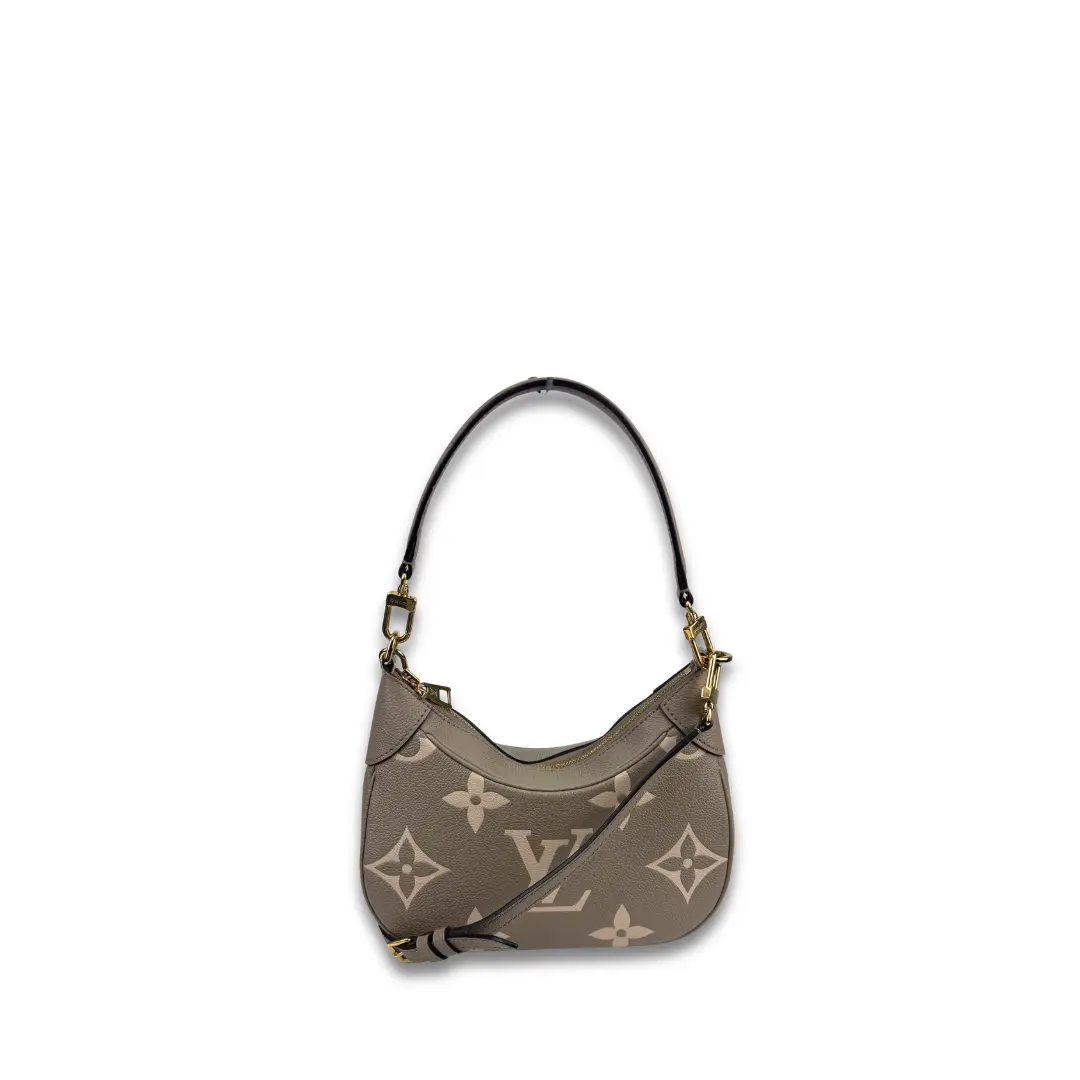 Pre-owned Louis Vuitton Leather Shoulder Bags Taupe Empreinte Bagatelle NM