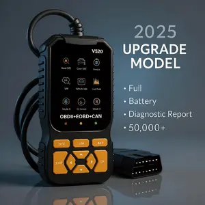 Professional OBD2 Diagnostic Scanner Tool, USB-powered, Engine Fault Detector, Code Reader, Battery Tester, I/M Ready, 10-language support, compatible with all OBD II protocol vehicles since 1996, no battery required, engine diagnosis, automotive repair t