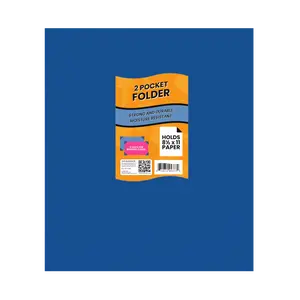 Blue Paper Pocket Folders - 2-pocket Portfolio With Business Card Slots