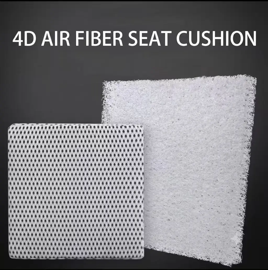 Air fiber cushion mattress, washable and breathable, alternative to latex and sponge filling material, office and student mat.