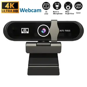 4K/2K Auto-Focus Webcam with Built-in Mic & Privacy Cover | 360-Degree Rotation Plug & Play USB Camera for PC Laptop Video Conferencing, Online Classes, Live Streaming