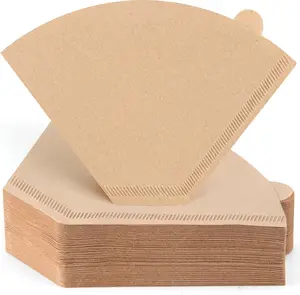 100 Count Coffee Filters, Premium #4 Cone Coffee Filters 8-12 Cup, Unbleached Natural Disposable Coffee Filters 4 Cone Paper for Pour over and Drip Coffee Maker Saqeapa