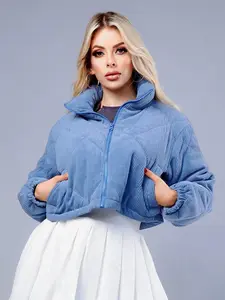 Women's Plain Velvet Long Sleeve Jacket, Casual Warm Coat for Fall & Winter, Ladies' Outerwear, Comfortable and Stylish