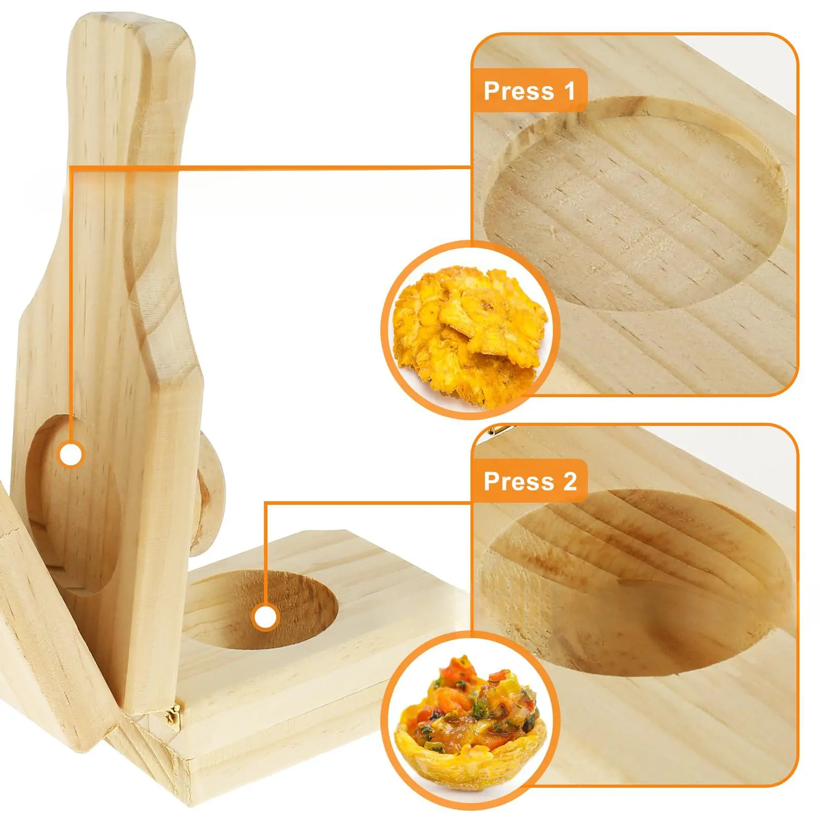In Stock Natural Wood Banana Crusher & Potato Grinder, Foldable Wall-Mount Modern Kitchen Press Board for Banana Cake, Home Essentials for Others