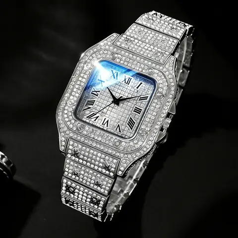 Unisex Silver Color Stainless Steel Quartz Wristwatch, Square Roman Quartz Dial, Casual Business Style, Perfect for Daily Wear, Parties, Vacations, Perfect Gift, Analog Watch, Stainless Steel Watches