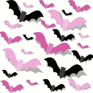 Bat Birthday Party Decorations, Cute DIY Bat Wall Stickers, Spooky Girls Birthday Party Backdrop, Bat Wall Decals for Kids Teens