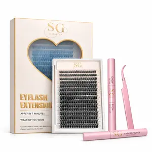 Slayaglow Eyelash Extension Kit – Reusable Cluster Lashes with Applicator Tool – Natural & Glam Look