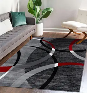Luxe Weavers Victoria Collection 3895 Gray 4 Ft X 5 Ft Modern Abstract Geometric Stain Resistant Area Rug