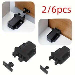 Invisible Furniture Lock, Cabinet Touch Lock with Silent Pop-Up Function, Push Open Door Cabinet Lock Accessories