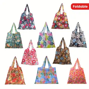 [10pcs Waterproof Reusable Grocery Bags] 10pcs Large Reusable Grocery Bags with Handles - Waterproof, Foldable Shopping Totes for Daily & Outdoor Use