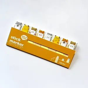Kawaii Hamster Sticky Tabs – Japanese Stick Marker Set (120 Page Flags) for Books, Journals, Planners & Study Notes