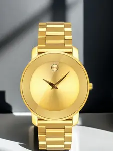 Men's Business Fashion Round Dial Quartz Movement Watch, Simple Vintage Style Wristwatch, Classic Stainless Steel Watch for Men with Box