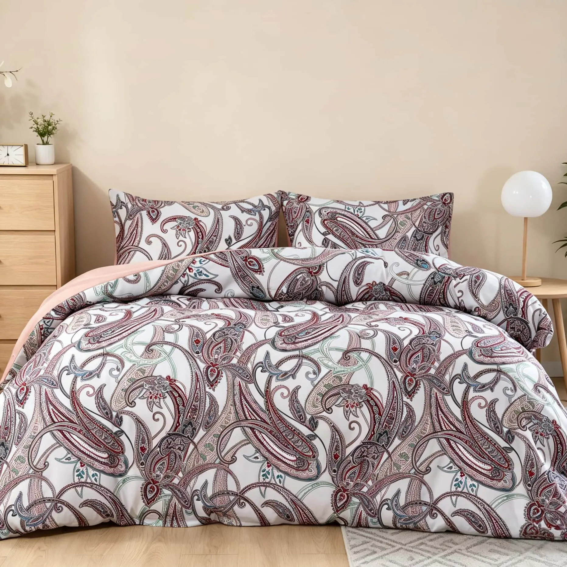 3-Piece Peacock Pattern Duvet Cover Set​ – Includes 1 Duvet Cover(No Insert) + 2 Pillowcases (No Inserts). Soft, Comfortable, Machine Washable for Easy Care.