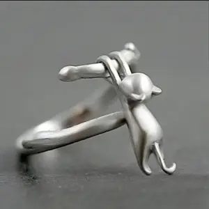 RING4U - 925 Sterling Silver Cat Branch ​​Adjustable Rings For Women Wedding  Jewelry Accessories Jewellery Argent 925