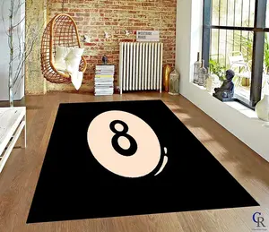 Eight Ball Pool Table Billiard Area Rug