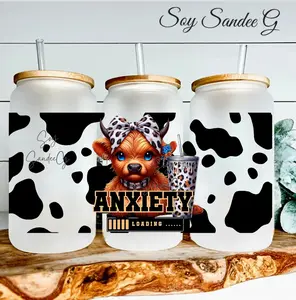 Anxiety Loading Cow - UVDTF Wrap for cups/hard surfaces sticker
