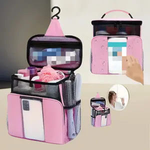 Waterproof Portable Shower Caddy - Large Capacity, Quick Dry, Lightweight Travel Organizer with Hook for Women, Ideal for College, Camping, Beach, Gym & Road Trips.