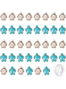 101pcs Blue Turquoise Turtle Beads, DIY Jewelry Making Kit, Bracelet Chain Set, Summer Ocean Theme, Fashion Gift