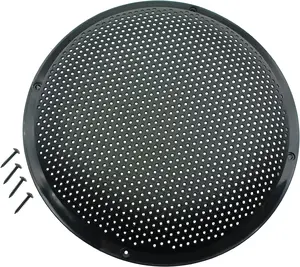 2 Pack 10 Inch Speaker Grills Cover Plastic Mesh Grill Horn Guard Protector Cover with Mounting Screws for Home/Car Audio [FDXGYH, Black]