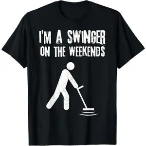 Swinger On Weekend Metal Detector Funny Metal Detecting Mens T-Shirt