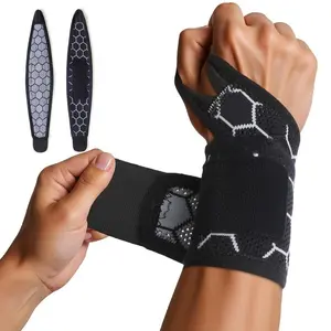 Adjustable Breathable Wrist Support Brace | Wrist Wraps for Carpal Tunnel Tendonitis Pain Relief, Unisex One Size Black 1 Pack
