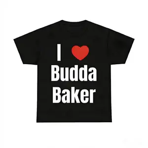 Game Day Apparel Cotton T Shirt I Heart Budda Baker for Fans with Graphic Design