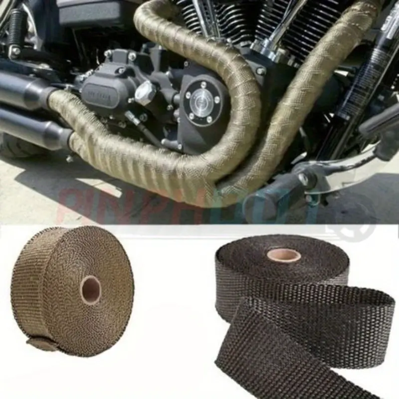 5M*5CM Motorcycle Motorbike Exhaust Manifolds Glass Fiber Cloth Heat Resistant Cloth Insulation Tape Heat Protection