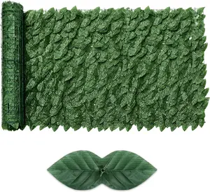 39.4 x 99 Inch Artificial Ivy Privacy Fence Screen, UV-Resistant Faux Greenery Wall, Fake Pineapple Leaf Privacy Hedge for Indoor & Outdoor Garden Décor