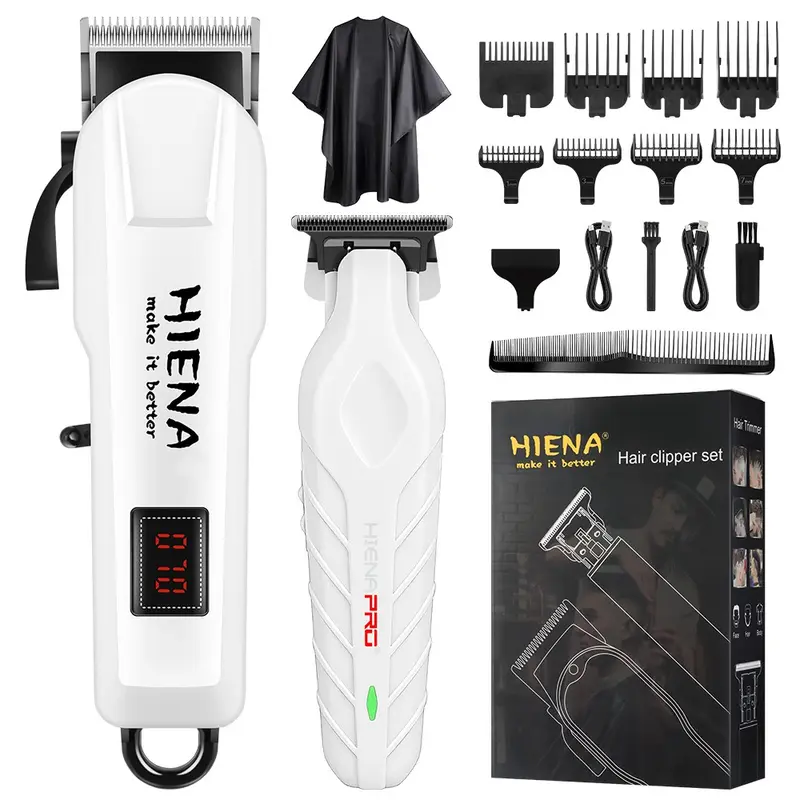 Barber-Quality 2-Piece Cordless Grooming Gift Set｜LED Display & Smooth Anti-Tangle Trimming, Cordless Hair Cutting, All-in-One for Hair & Beard. A Premium Choice for Boyfriend/Husband