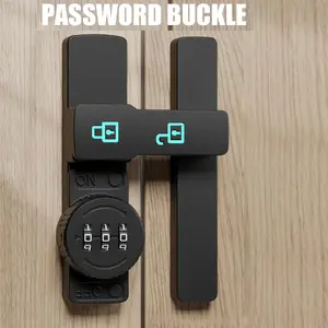 Password Door Lock and Deadbolt, 180 Degree Sliding French Barn Door Lock with 3 Digit Combination Lock, Keyless Bathroom Bedroom Cabinet