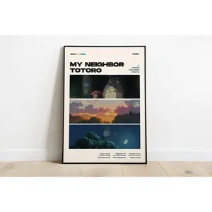 My Neighbor Totoro Movie Poster, Modern Movie Poster Print, My Neighbor Totoro Poster Wall Decor, Hayao Miyazaki, Ghibli