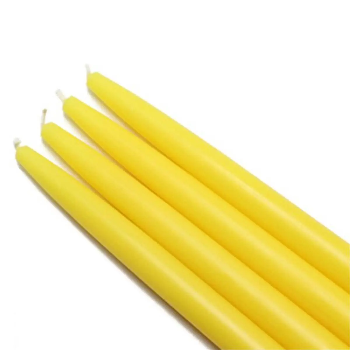 Jeco CEZ-025-12 10 in. Taper Candles, Yellow - 144 Piece