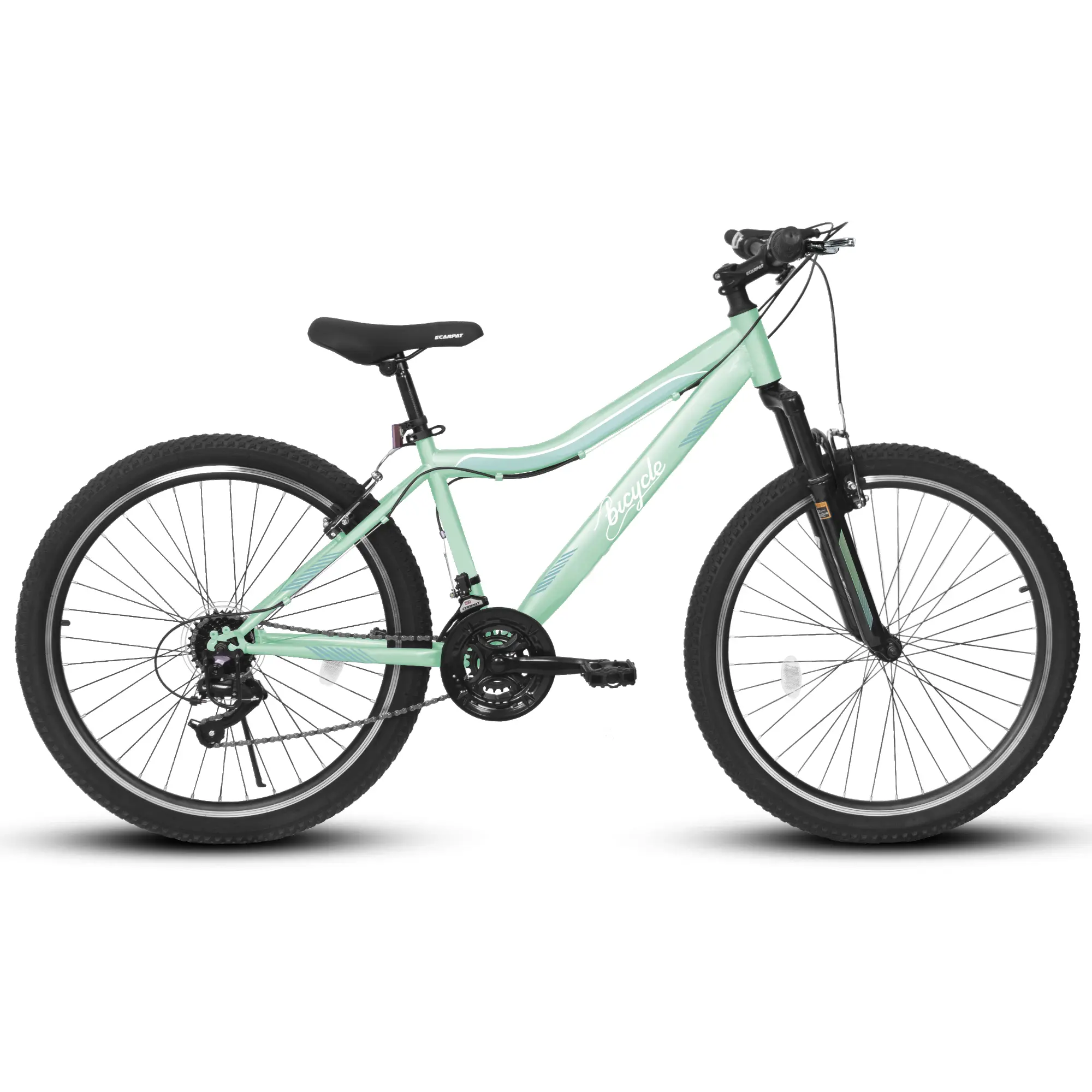 A24208D Unisex Youth Mountain Bike, 24/26 in High-Density Carbon Steel Frame, 21-Speed Gear, Adjustable Fork Front Suspension, Dual V-Brakes, 80% Pre-Assembly