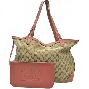 Pre-owned GUCCI canvas Shoulder Bags $1040 Monogram Medium Craft Tote Red