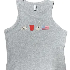 Embroidered Red Solo Cup America Tank Top