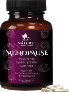 Menopause Support Supplement Highest Potency 1256mg Hot Flash Relief for Women 60 Capsules