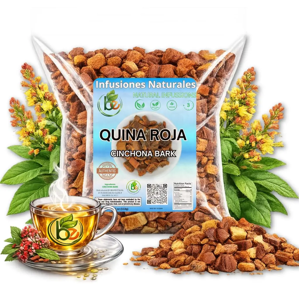 Quina Roja Herbal Tea (Red Cinchona Bark) – 4 oz (113 g) – 100% Natural, Vegan, Non-GMO, Gluten-Free, Wildcrafted Herbal Tea – Crafted by Nature – Authentic & Fresh Loose Leaf Tea – by BexpertsUSA