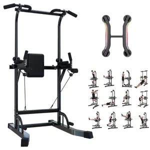 Upgraded adjustable pull-up bar, wide version fitness tower, pull-up rack strength tower, suitable for home gym strength training and fitness exercises