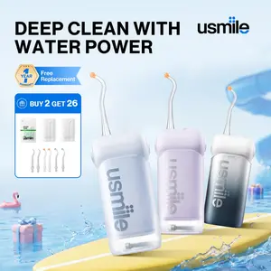 usmile C10 Cordless Water Flosser, 99% Plaque Removal, IPX7 Waterproof, 95-Day Battery Life, 3 Tips Included