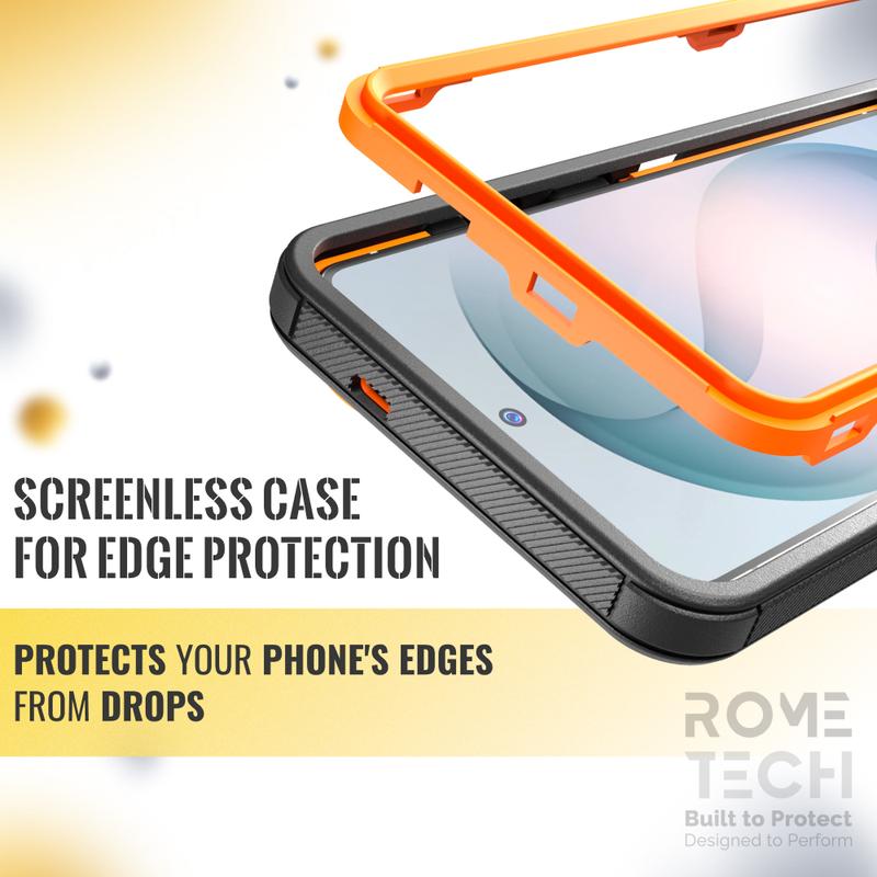 Rome Tech Shockproof Cover Defender Case for iPhone 17/16/15 Pro Max Four Layers of Protection Cellphone Casing Heavy-duty Protection Holster doubles as a kickstand